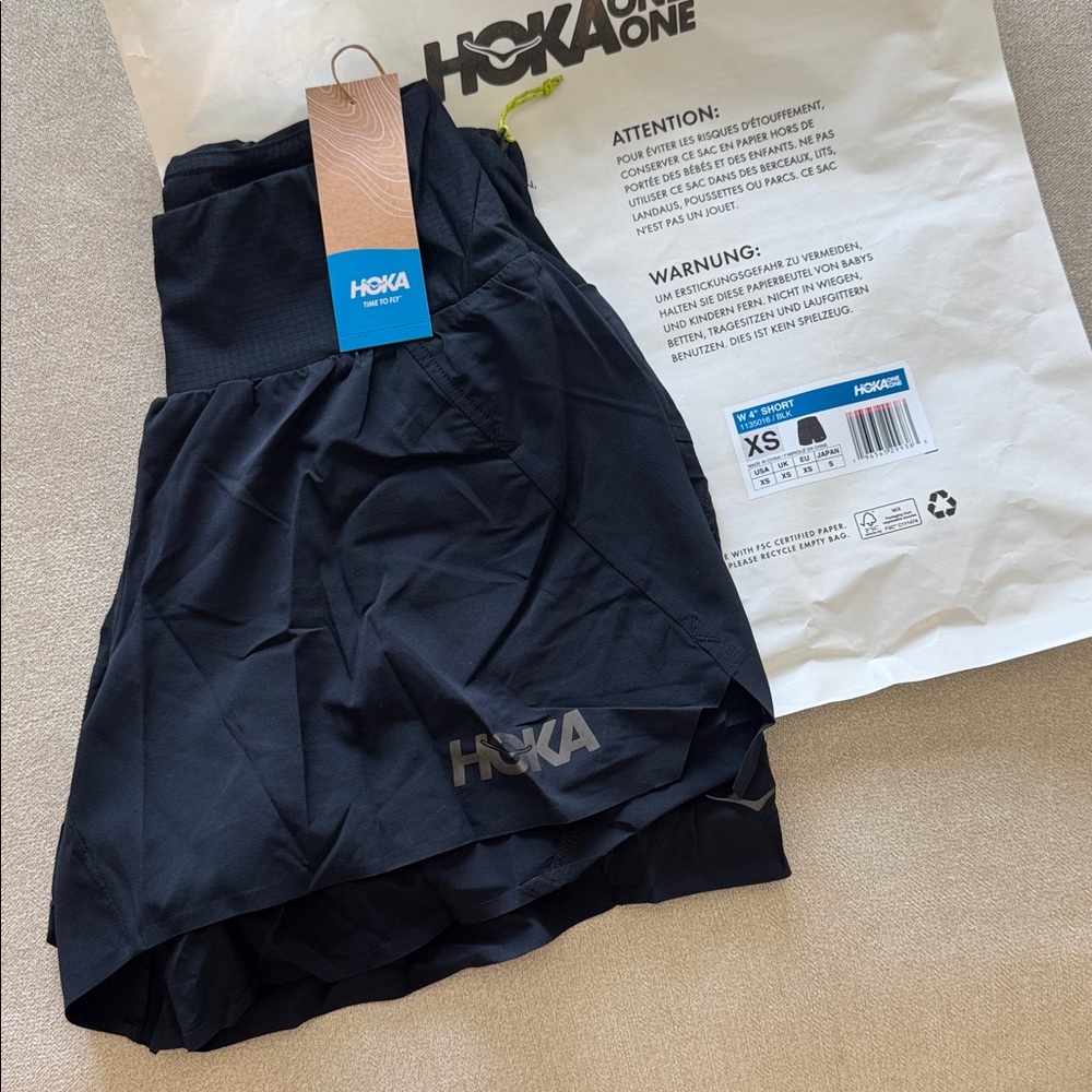 Hoka Black Athletic Shorts